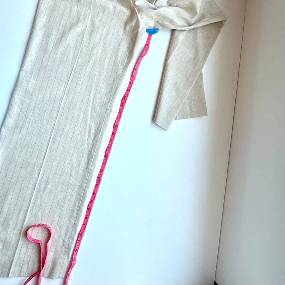 NWT Veronica Breard Jude stripe cotton blend pants in ivory with gold stripes Si - Picture 14 of 16